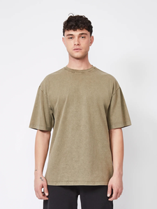 T-shirt en coton bleu clair pour homme, coupe classique, col rond, manches courtes, couleur unie, jersey décontracté - Product Image 5