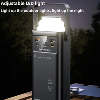 Station d'alimentation portable 30000-80000mAh, charge rapide 22.5W, type C, batterie externe avec 4 câbles intégrés, lampe de camping, urgence