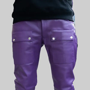 Pantalons en cuir pour hommes, dernier style, en vente, meilleure qualité, prix bas, pantalons en cuir pour hommes en peau de mouton, couleur personnalisée - Product Image 2