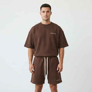 Conjunto Deportivo para Hombre, Camiseta y Pantalones Cortos con Cierre, Conjunto de 2 Piezas de Alta Calidad, 100% Algodón, Personalizable con Serigrafía - Product Image 1