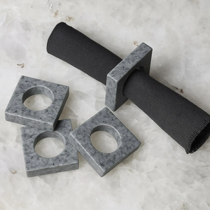 Anneau de serviette en marbre de haute qualité, écologique, en pierre grise, meilleur prix - Product Image 1