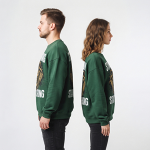 Unisex <b>Baggy</b> Sweat <b>Shirt</b> Long Sleeve Drop Shoulder Oversived Printed Cotton <b>Shirt</b> Casual 100% Fleece Winter Street Wear <b>Shirt</b> - Product Image 5