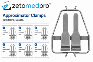 Approximator <b>Clamps</b> With <b>Frame</b> Double Artery and Vein Sizes 0.4-1mm 0.6-1.5mm 1-2.25mm Black ZETOMEDPRO - Product Image 4