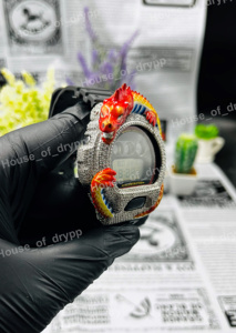 Red Dragon Iced Out Digital Watch Moissanite Diamond Look Hip Hop Bling Luxury Statement Wristwatch Unisex Fashion - Product Image 4