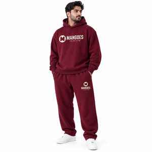 Conjunto de Sudadera con Capucha y Pantalones Deportivos para Hombre, Marca MANGOES FASHION, de Algodón y Felpa, Color Sólido, Estilo Casual, para Invierno, Ropa Deportiva, para Gimnasio y para Estar en Casa - Product Image 1