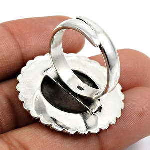 Handmade Bohemian Jewelry Crafted From Solid 925 Sterling Oxidized Silver Unique Design Artisan Look <b>Adjustable</b> <b>Ring</b> For Girls - Product Image 3