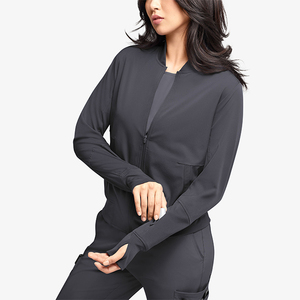 Nuevo Diseño de Blusa Larga de Hospital para Mujer, a la Moda, Personalizada, Lisa, Ajustada, con Cremallera Completa, 72% Poliéster/21% Rayón/7% Elastano, Tejido Twill - Product Image 5