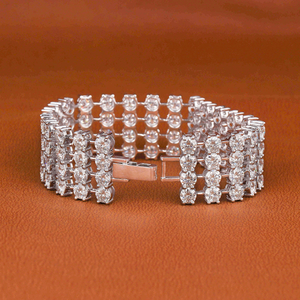 Bracelet de luxe en argent sterling 925 plaqué or rose, avec croix sertie de moissanite, certifié GRA, style hip-hop, motif croix chrétienne - Product Image 5