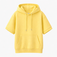 Nouveau sweat à capuche unisexe tendance personnalisé à manches courtes en molleton, coton doux de qualité supérieure, streetwear décontracté, mode été/hiver, séchage rapide pour hommes