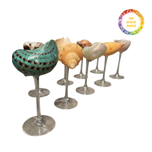Selected Material Seashell <b>Glass</b> Handcrafted Wine <b>Goblet</b> For Tropical Island Resorts Wholesale Price Factory - Product Image 4