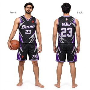 Ensemble uniforme de basketball pour hommes : Maillot sans manches et short assorti – Tenue de sport athlétique respirante pour l'entraînement, les matchs et les entraînements d'équipe - Product Image 5