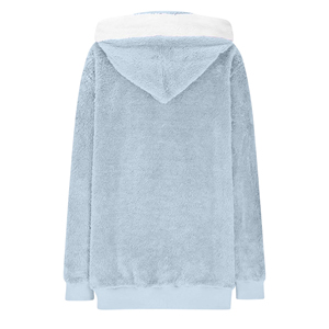 Sweat-shirts à capuche en polaire sherpa personnalisés pour hommes et femmes, chauds, doux et moelleux, avec fermeture éclair, vente en gros, vêtements décontractés streetwear - Product Image 2