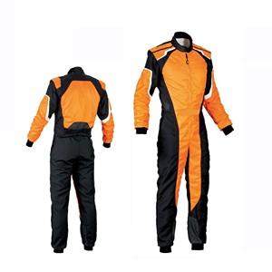 Combinaison de course personnalisée pour hommes adultes, orange et noire, ignifuge, légère, à séchage rapide, manches longues, pour la moto et les sports automobiles - Product Image 3