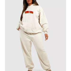 Conjunto Deportivo de 2 Piezas para Mujer, Sudadera con Capucha y Pantalones Deportivos Estampados, Talla Grande, Ropa Deportiva de Invierno Transpirable, Unisex - Product Image 1