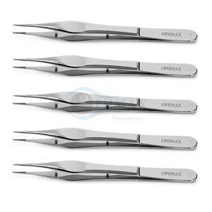 OPHMAX Conjunctival Fixation Forceps 12 Oblique 0.80mm Teeth Tying <b>Platform</b> Manual Stainless Steel Hospital Use Eye Surgical - Product Image 4