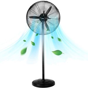 20-Inch Pedestal Floor Fan 5000CFM 100% BLDC Copper Motor Oscillating Adjustable Rod 4 Speeds Aluminum Blades Industrial Fans - Product Image 1