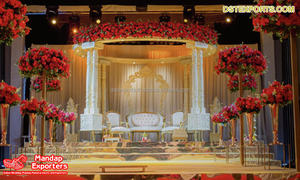 Conjunto de Mandap Tradicional Hindú Rajawada, Mandap Maharani para Bodas Hindúes, Mandap Raj Mahal, Decoración de Mandap para Bodas Bollywood, Personalizado en Malasia - Product Image 5