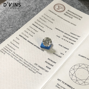 Diamant de laboratoire CVD D'vins Jewels E VS2 10.06CT, taille brillant rond, rempli, Surat, pour la fabrication de bijoux (vente en gros) - Product Image 5