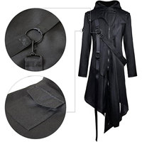 Manteau long asymétrique rétro médiéval de haute qualité pour homme, style gothique victorien steampunk, costume de cosplay