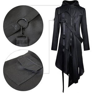 Sudadera con Capucha Larga Asimétrica Retro Medieval para Hombre, Chaqueta Gótica Victoriana Steampunk, Disfraz de Cosplay, Abrigo para Halloween - Product Image 6
