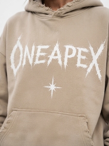 Ensemble de survêtement décontracté deux pièces en molleton délavé beige surdimensionné, style streetwear, avec sweat à capuche et pantalon de jogging - Product Image 6