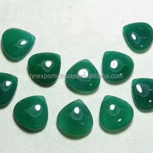 Venta al por mayor de cabujones de ónix verde natural de 12 mm con forma de corazón, parte trasera plana, piedras preciosas calibradas sueltas para joyería hecha a mano con precio de fábrica. - Product Image 2