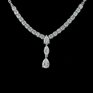 Collier tennis personnalisé de luxe avec diamants de laboratoire poire et marquise, en or 10K 14K 18K et argent sterling 925 935, cadeau de mariage et de fiançailles - Product Image 2
