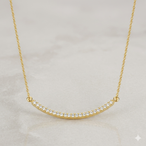 Minimalist 925 <b>Silver</b> Gold Plated Curved Bar Pendants With Round Brilliant Natural Diamonds Channel Set For Women Everyday Wear - Product Image 1