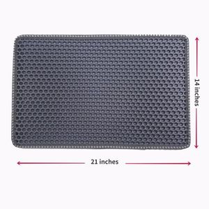 MiLi forma Kitty lettiera stuoia doppio strato 21 \ "X 14 \" impermeabile urina facile da pulire Scratch controllo Scratch Play Design per gatti - Product Image 5
