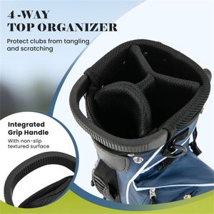 Borsa da Golf Leggera in Poliestere Blu con 4 Tasche con Cerniera, 3 Divisori, Materiale PU Impermeabile per Viaggi - Product Image 6
