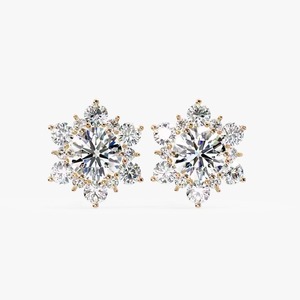 Eco Friendly Lab Made Diamond Hoop <b>Earrings</b> Stylish Modern Design <b>Fine</b> Jewelry for Women Everyday Wear Available For Sale - Product Image 1