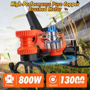 Tagliaerba a batteria da 800W con ruote, motore in rame puro da 21V, batterie da 3000mAh, 3 lame (plastica/seghe/acciaio inossidabile) - Product Image 2