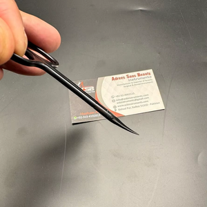 Ciseaux de manucure professionnels extra fins en acier inoxydable noir, pointe incurvée précise et tranchante, ciseaux russes pour cuticules et ongles - Product Image 4