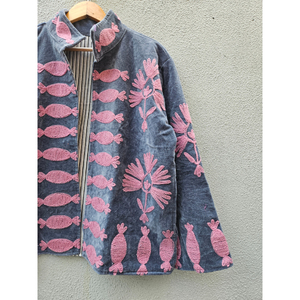 Chaqueta de invierno de terciopelo negro con bordado Suzani, diseño floral, a prueba de viento, para mujer, regalo para ella. - Product Image 3
