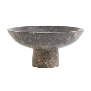 Bol sur piédestal en marbre naturel, plat à fruits moderne en pierre, centre de table décoratif, plat de service pour salon et hôtel - Product Image 1