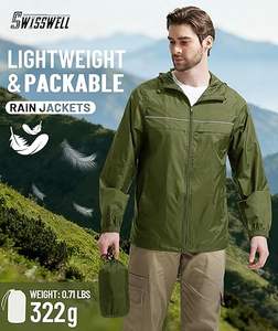 Veste coupe-vent d'hiver longue pour homme, style décontracté, imperméable, légère, avec col montant et capuche, idéale pour l'extérieur – Vente en gros - Product Image 5