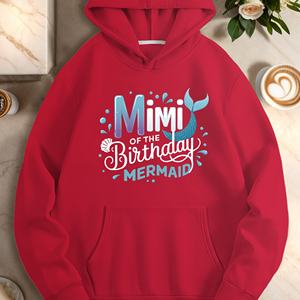 MIMI BIRTHDAY Mermaid Sweat à capuche décontracté en tricot imprimé pour femme - Product Image 1
