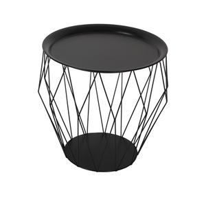 Fil métallique Design géométrique Table basse Table d'appoint Table d'appoint Métal Fer Noir Enduit Fini Table d'appoint pour la décoration - Product Image 1
