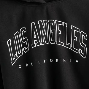 <b>Black</b> Color Ladies Outerwear Cropped Hoodies 100% Cotton Pullover Long Sleeves Casual Street Style Women's Crop Top Hoodies - Product Image 4