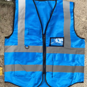 Ropa de trabajo protectora de tela resistente, chaleco de seguridad reflectante de tela de poliéster con muchos bolsillos con cremallera para trabajadores, overol de trabajo. - Product Image 2