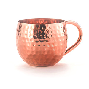 Custom Logo Wholesale Hammered Pure Copper Mug Handcrafted Moscow Mule Cup Barrel Shape Cocktail <b>Metal</b> Drinkware Mugs Copper Mug - Product Image 2