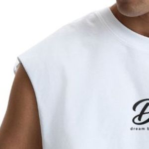 Camiseta sin mangas de algodón de corte holgado para hombre, chaleco informal premium para gimnasio, fabricante OEM ODM personalizado - Product Image 5
