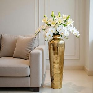 Gold Floor <b>Vase</b> 62cm Tall Brass Contemporary Handmade <b>Decorative</b> <b>Vase</b> for Wedding - Product Image 3