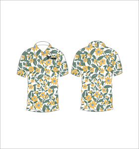 เสื้อโปโลพิมพ์ลายดอกไม้ส้มแบบกำหนดเอง เสื้อโปโลแขนสั้นสำหรับกอล์ฟ ชุดกีฬาทีมลำลอง - Product Image 4