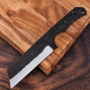 Couteau de chasse et de travail du bois UA Supplies, en acier Damas forgé à la main, à pointe tombante, lame droite, manche en acier, 10 pouces, OEM - Product Image 1