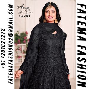 Meilleures ventes FATEMA FASHION Salwar Kameez traditionnel de style indien en filet pour femmes, tenue de fête de mariage, design ethnique moderne - Product Image 2