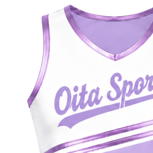 Débardeur court sans manches en jersey de cheerleading lavande, vêtement de sport doux et respirant pour l'entraînement d'équipe - Product Image 4