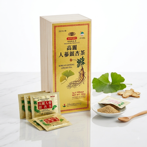 ชาโสมเกาหลีผสมสารสกัดแปะก๊วยแบบเม็ด 3 กรัม x 50 ซอง บรรจุกล่องไม้ - Product Image 4