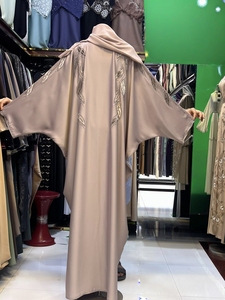 2026Best Selling Kaftan Abaya Handmade Turkish Floor Length Long Sleeve V Neck Polyester Regular Fit Casual Evening Party Flared - Product Image 5