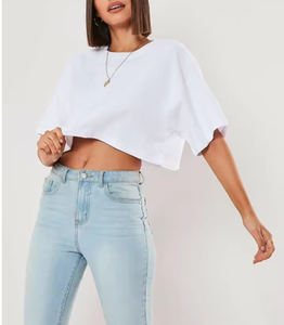 Top Corto de Algodón para Mujer, Manga Corta |   Camiseta Holgada para Yoga, Gimnasio, Entrenamiento, Fitness, Running, Danza y Deportes - Product Image 4